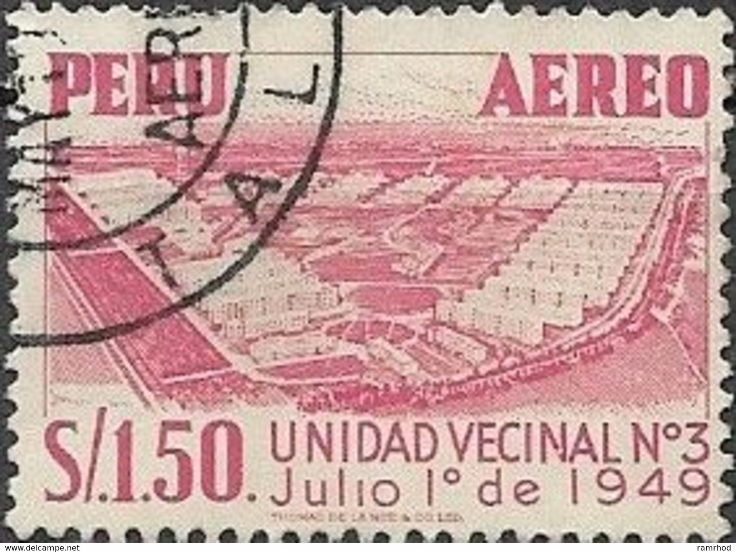 PERU 1952 Air. Housing Complex. - 1s.50 - Red FU - Peru