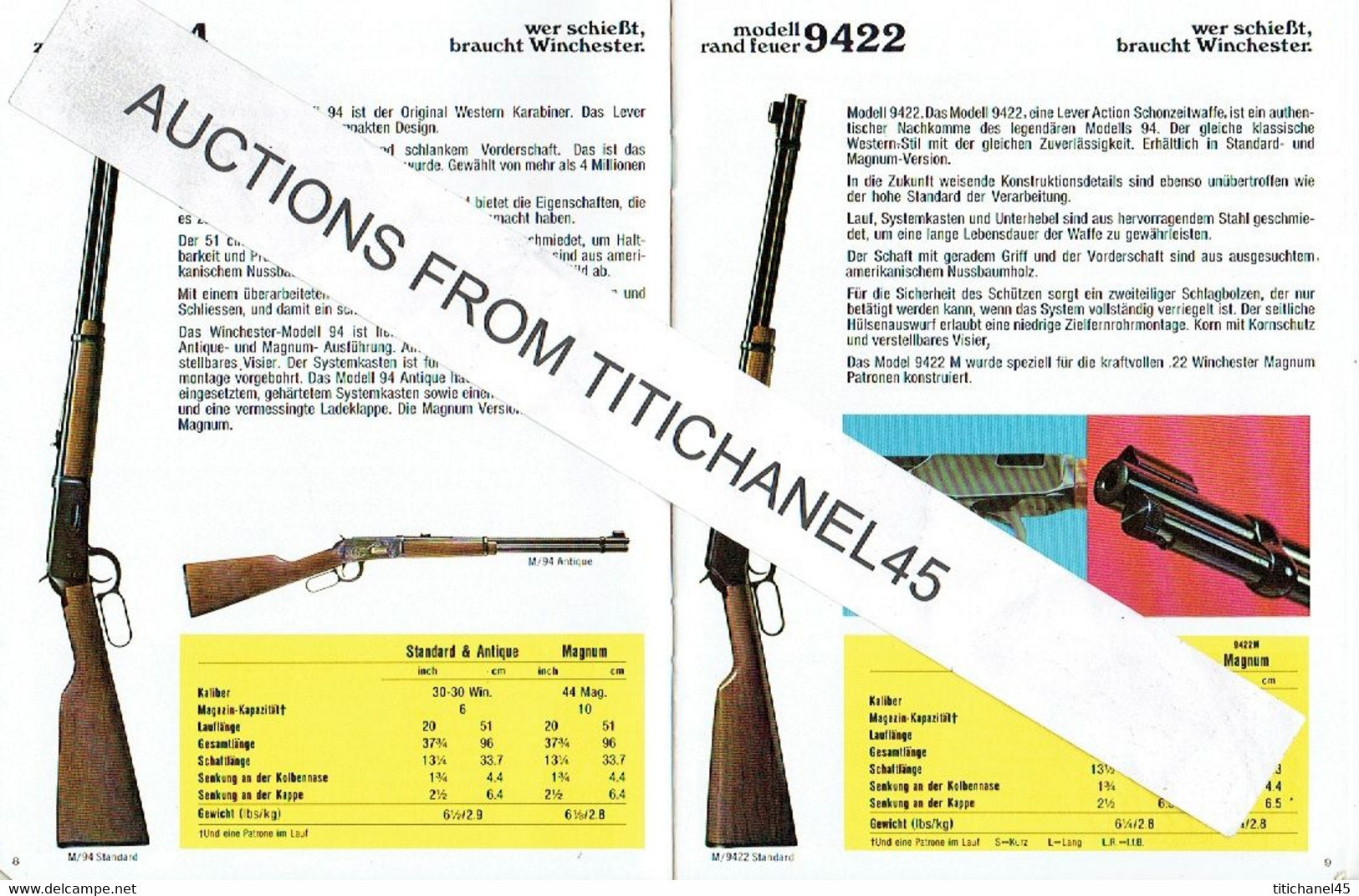 ARMES - MUNITIONS - WINCHESTER Original Catalog 1976 Waffen Und Munition 40 Pages - Deutschland