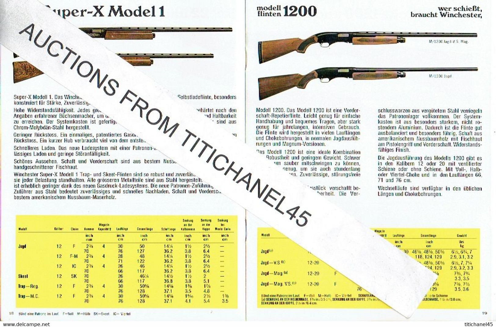 ARMES - MUNITIONS - WINCHESTER Original catalog 1976 Waffen und munition 40 pages