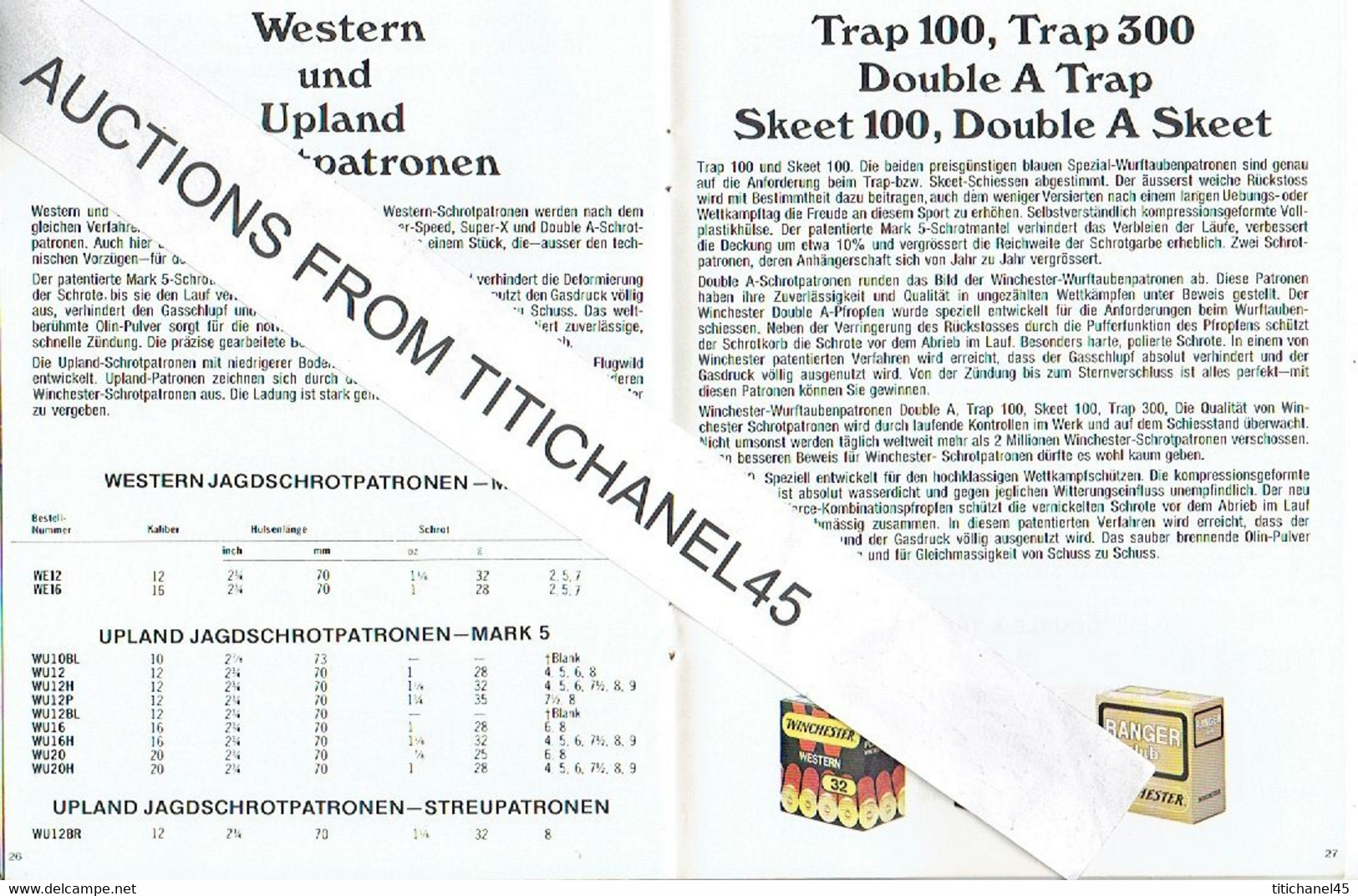 ARMES - MUNITIONS - WINCHESTER Original catalog 1976 Waffen und munition 40 pages