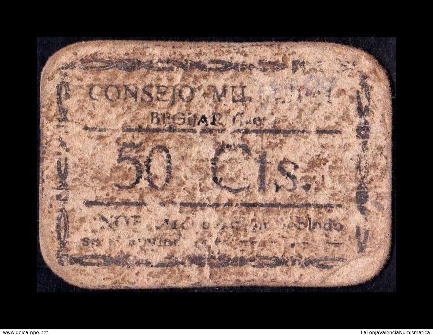 España Billete Local Begíjar (Jaén) 50 Céntimos 1937 BC F - Otros & Sin Clasificación