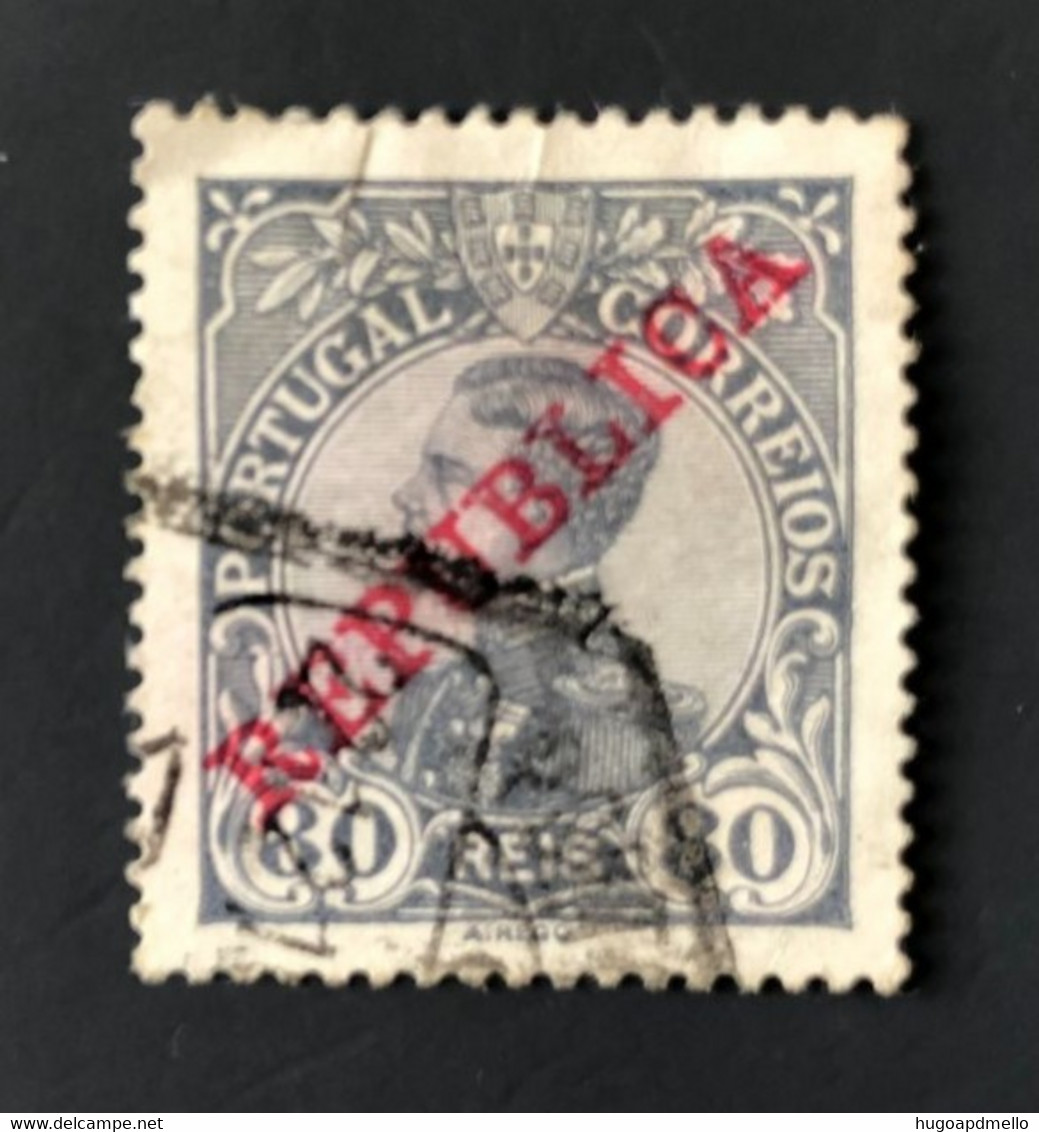 PORTUGAL, Used Stamp , « D. MANUEL II » With Overprint "REPUBLICA", 80 R., 1910 - Gebruikt