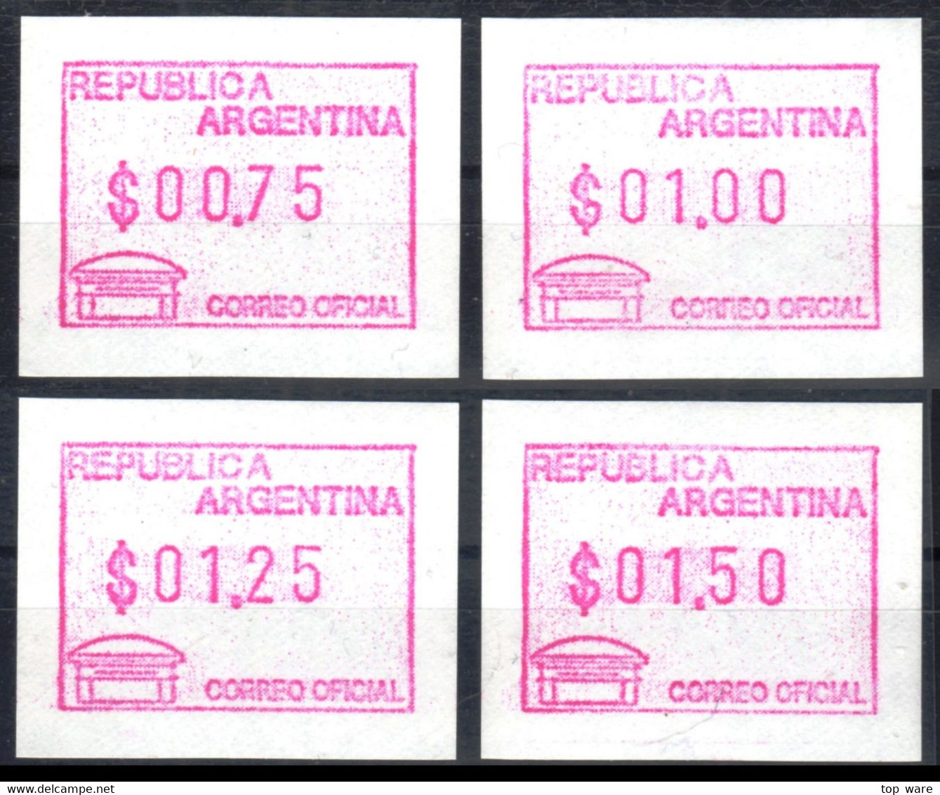 1999 Argentina Argentinien ATM 3 / First Postal Rate Set From 23.03.1999 MNH / FRAMA Automatenmarken Automatici - Franking Labels