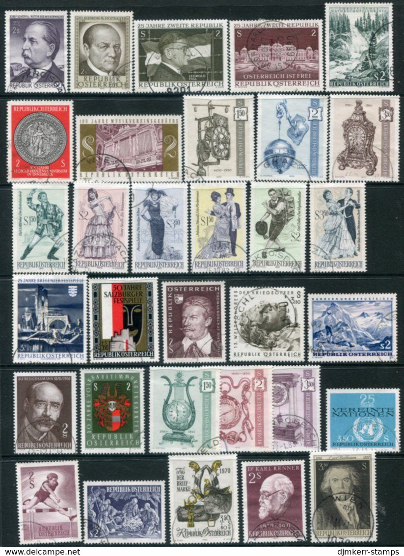 AUSTRIA 1970 Complete Commemorative Issues Used.  Michel 1320-52 - Oblitérés