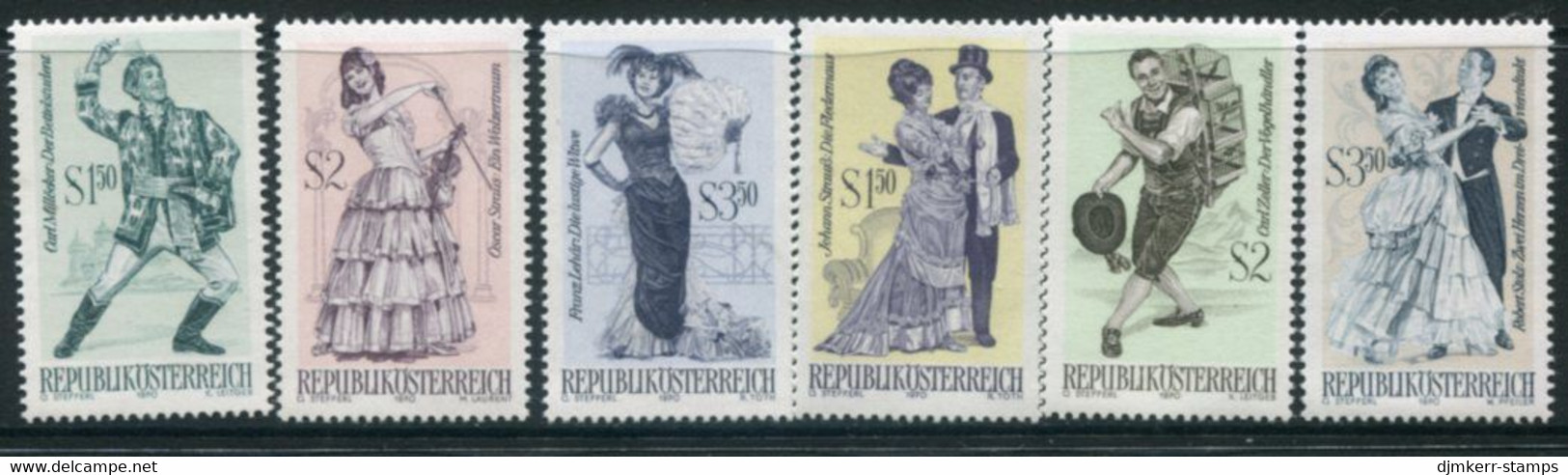 AUSTRIA 1970 Operettas MNH / **..  Michel 1331-33, 1338-40 - Unused Stamps