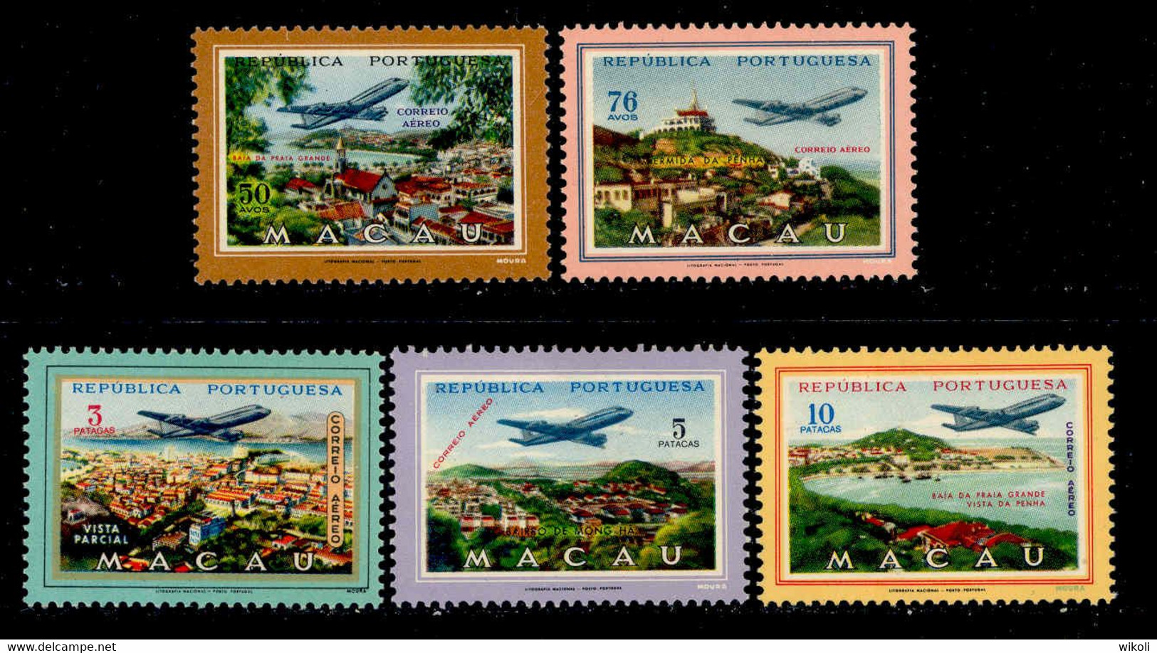 ! ! Macau - 1960 Air Mail (Complete Set) - Af. CA 16 To 20 - MH - Luchtpost