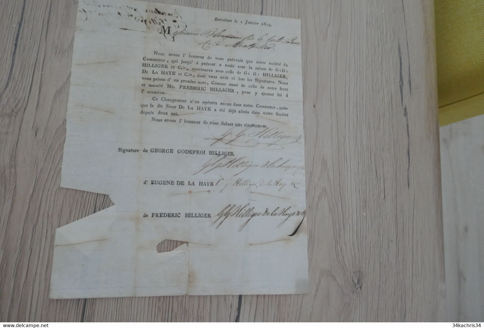 Barcelona Espagne  dissolution entreprise 1798/1804 4 documents