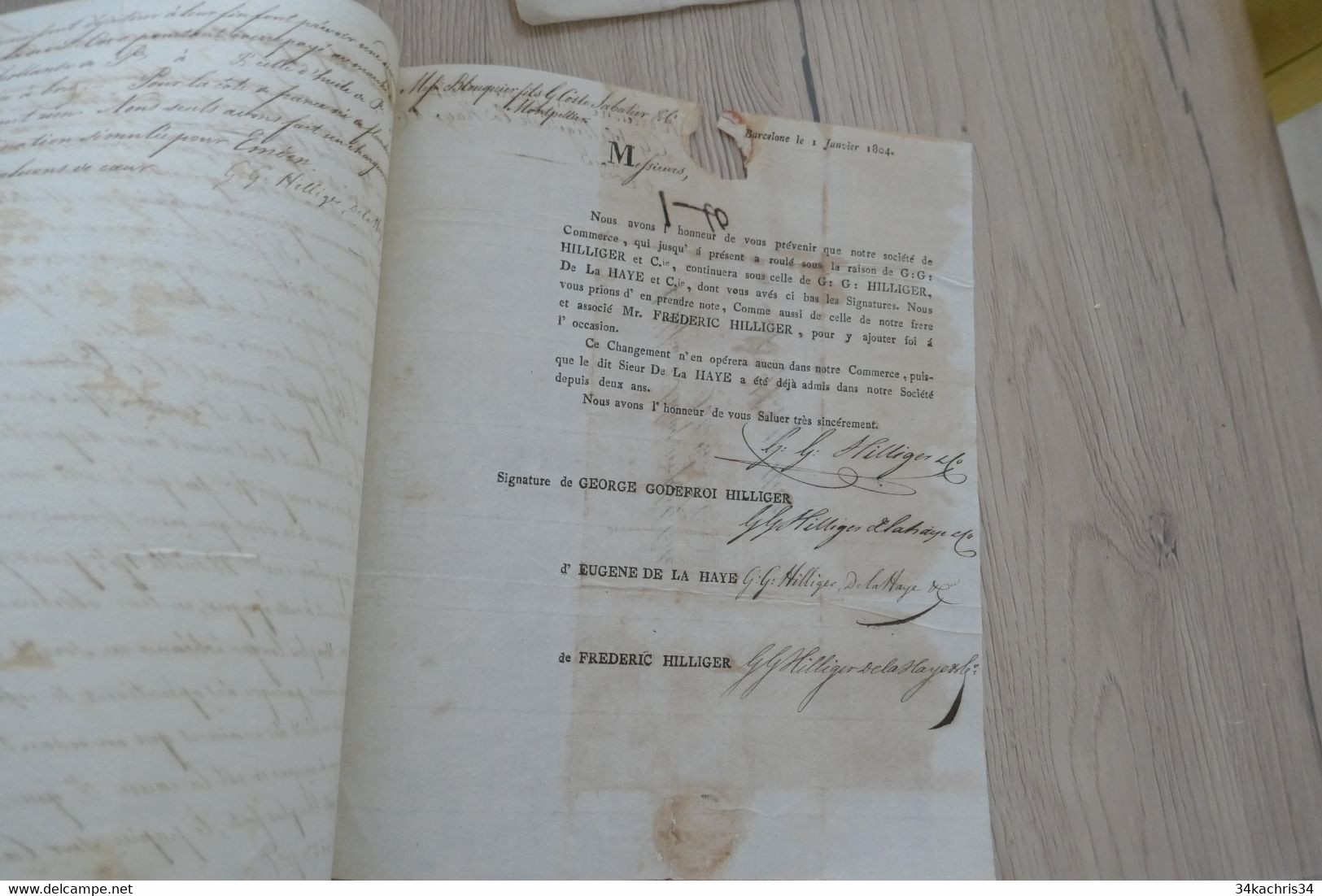 Barcelona Espagne  dissolution entreprise 1798/1804 4 documents