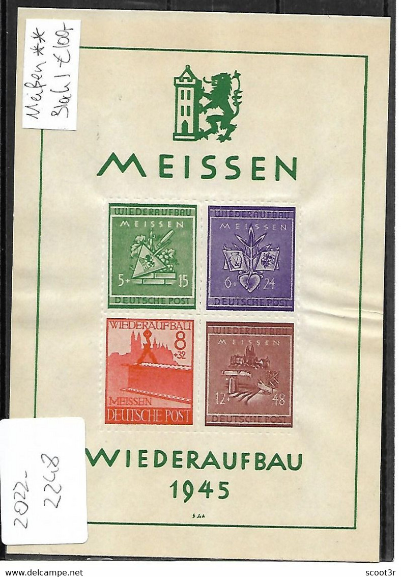 Lokalpost, Meissen, Michel Block 1, Postfrisch ( Wie Immer Mit Leichten Bügen ), Selten Im Angebot, Siehe Photo - Neufs
