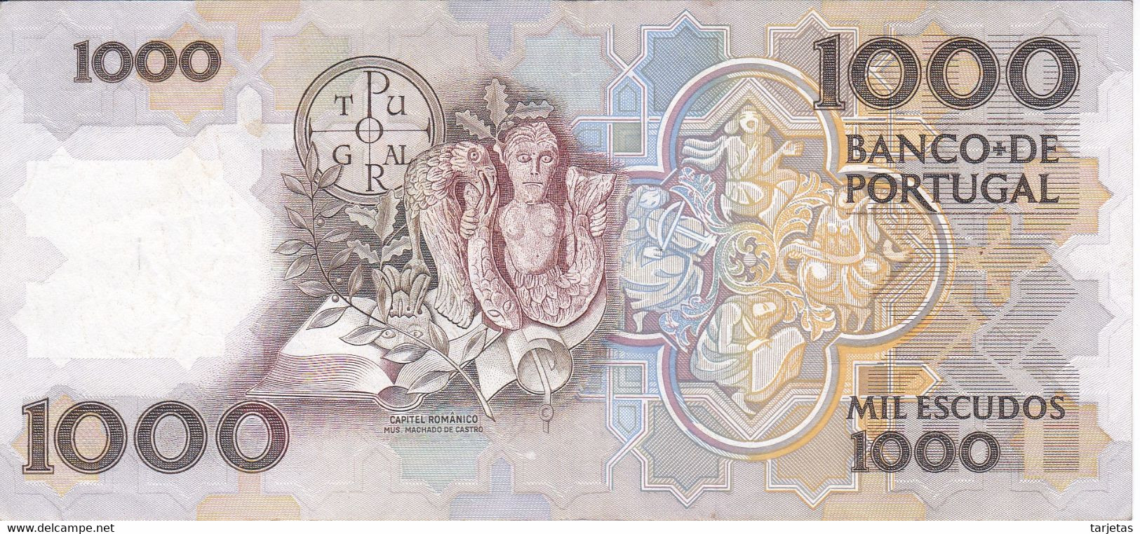 BILLETE DE PORTUGAL DE 1000 ESCUDOS DEL AÑO 1990 DIFERENTES FIRMAS (BANKNOTE) - Portugal