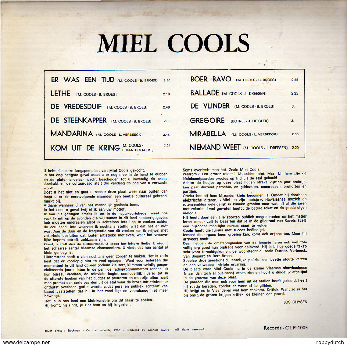 * LP * MIEL COOLS - SAME (Belgium 1965 EX-!!) - Sonstige - Niederländische Musik