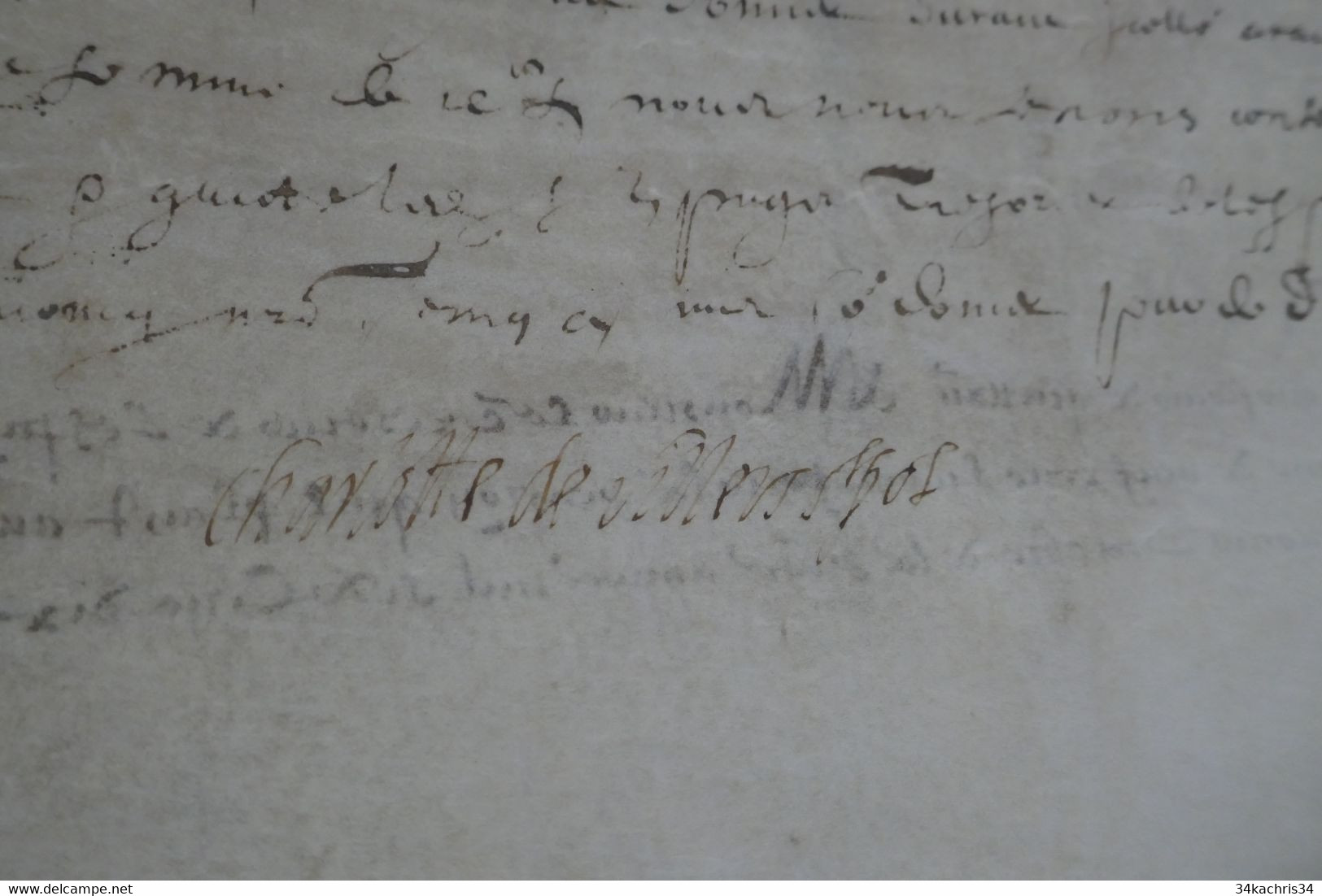 Pièce Sur Velin Signée 1610 Reçu De Villers De Saint Pol à Confirmer - Sonstige & Ohne Zuordnung