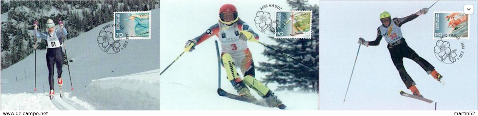 Liechtenstein 1997: Winter-Olympiade Nagano Zu 1104-1106 Mi 1162-1164 Yv 1103-1105 MK-Set CM N° 155 (Zu CHF 8.00) - Invierno 1998: Nagano