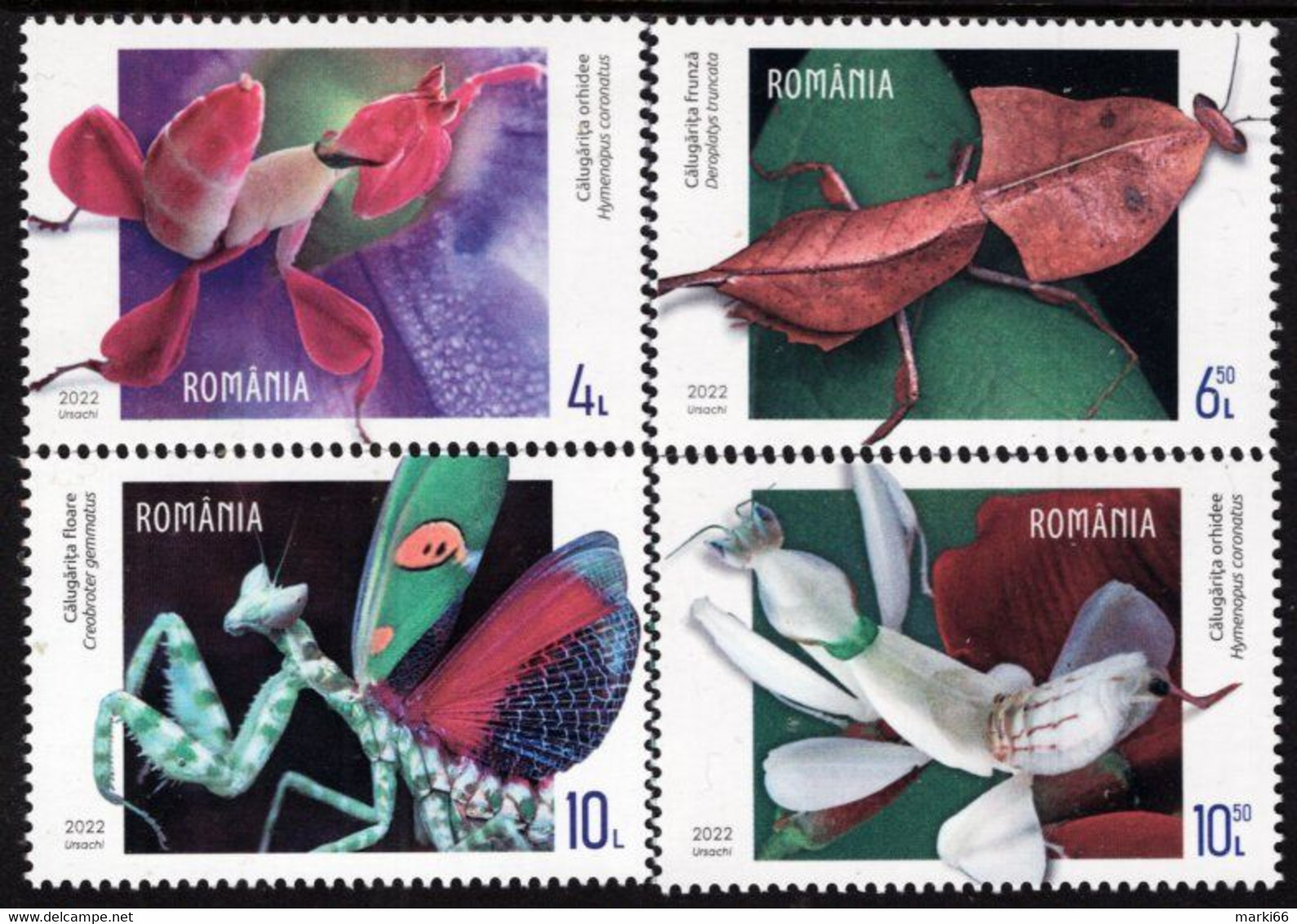 Romania - 2022 - Fantasies Of Fauna - Insects - Mint Stamp Set - Nuovi