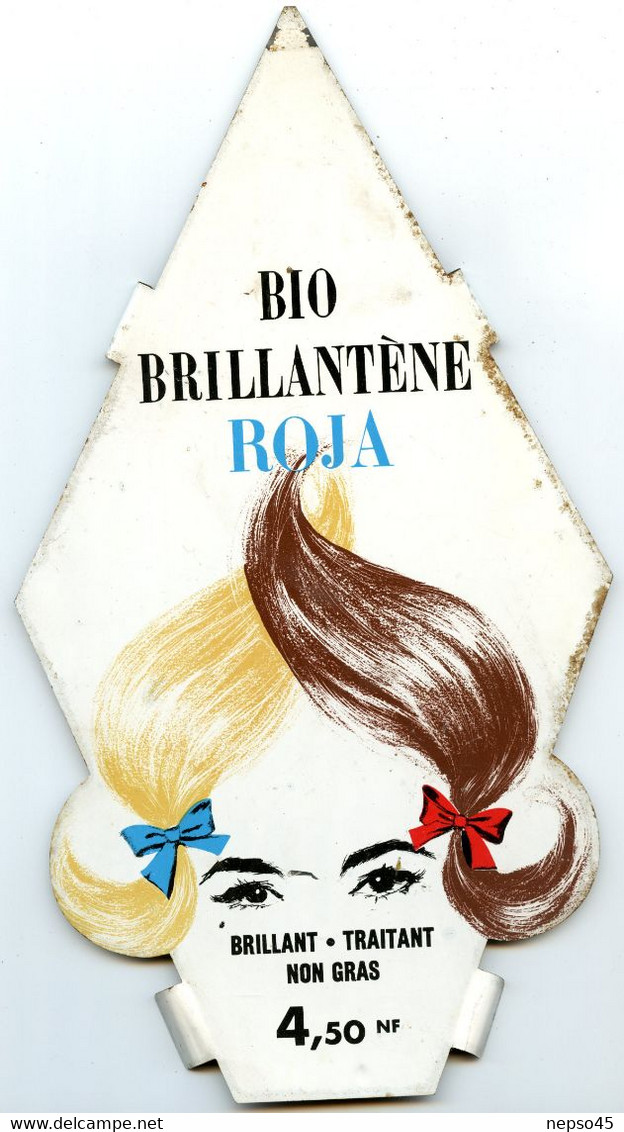 Publicité Sur Tôle Bio Brillantène Roja. 4,50 Nouveaux Francs ( Circa 1960 ) Brillantine. - Placas En Aluminio (desde 1961)