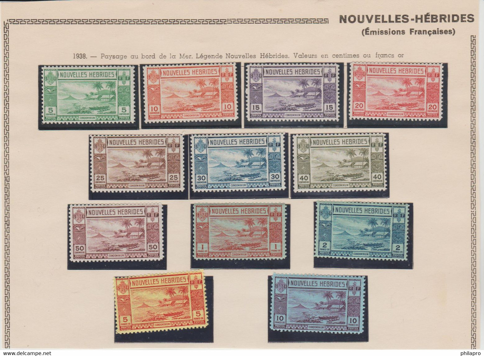 NOUVELLES  HEBRIDES  1938  Yvert  N°100/111  *MH  COMPLETE SET   Ref.  743T - Nuevos