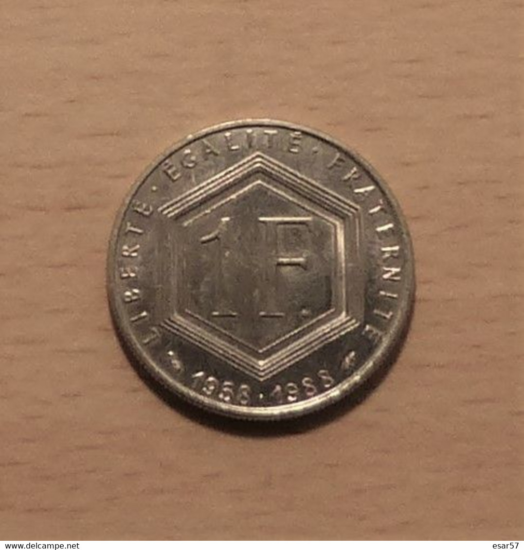 Pièce De 1 Franc Général De Gaulle 1988 Quasi Neuve - Gedenkmünzen