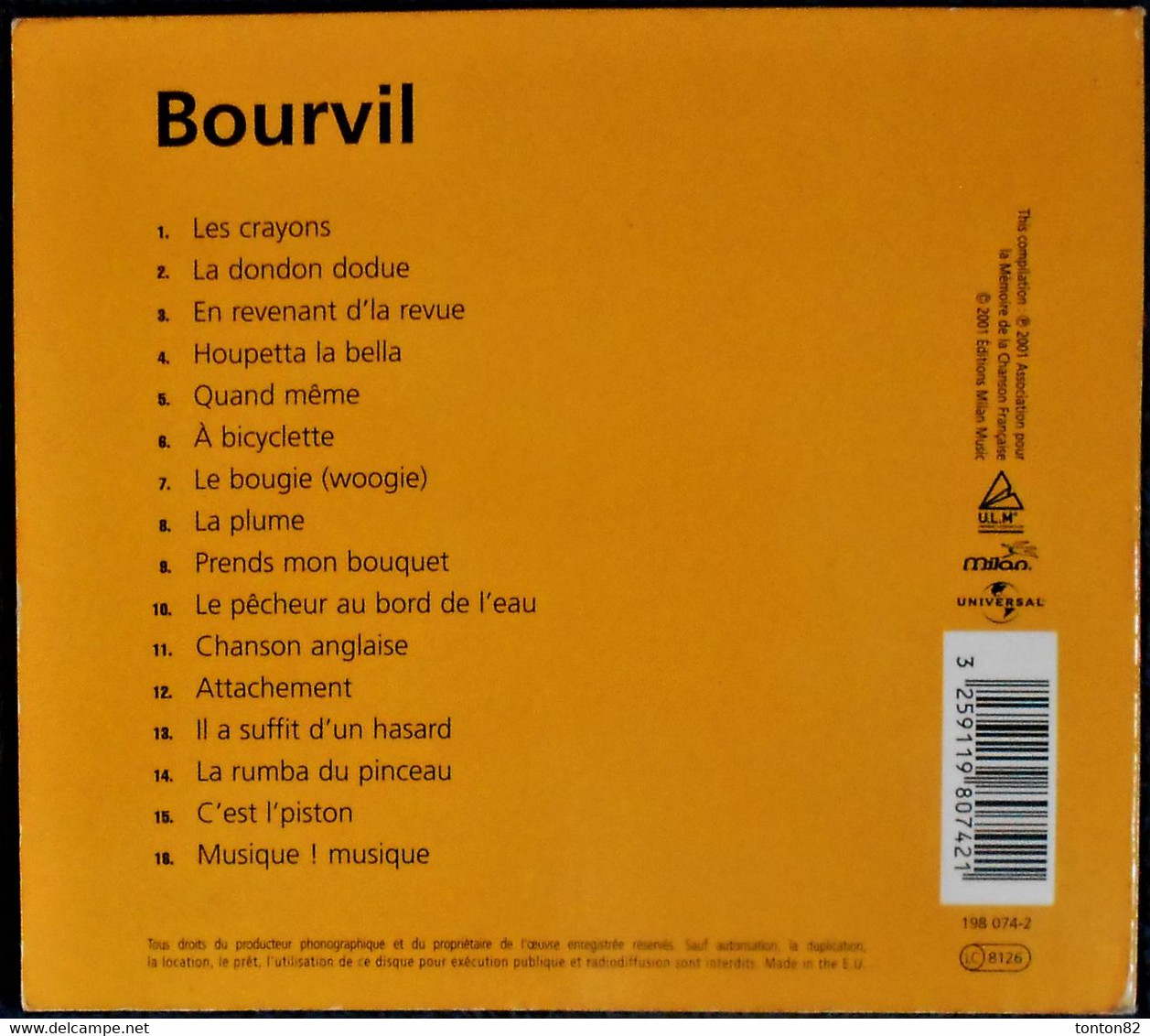 BOURVIL - CD - 16 Titres . - Humor, Cabaret