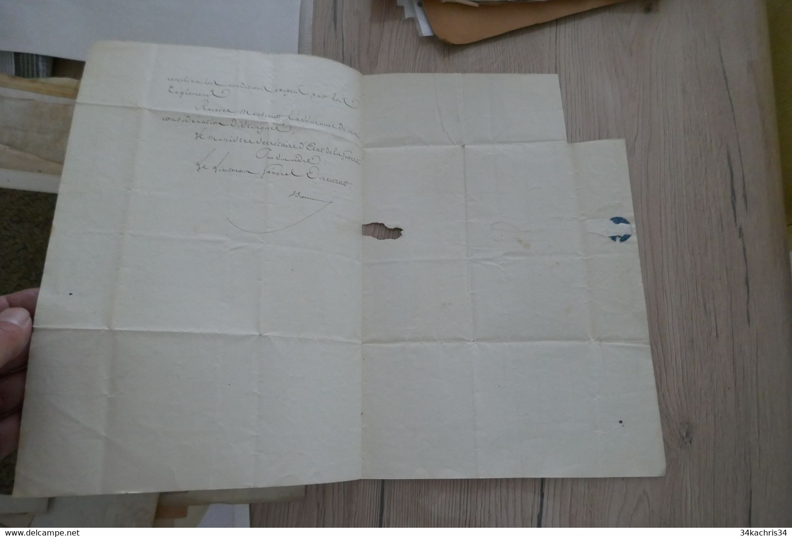 Pièce Signée Par 1 Général Au Député Granier Hérault Refus De Promotion Officier Au Sergent Major Delacombe 1833 - Documents