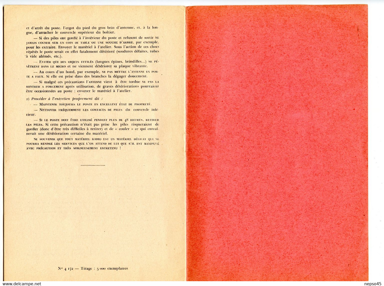 Poste Radio S.C.R. 536.notice d'emploi.Ecole formation d'officiers d'active.Coetquidan 1951.Librairie militaire St-Cyr.