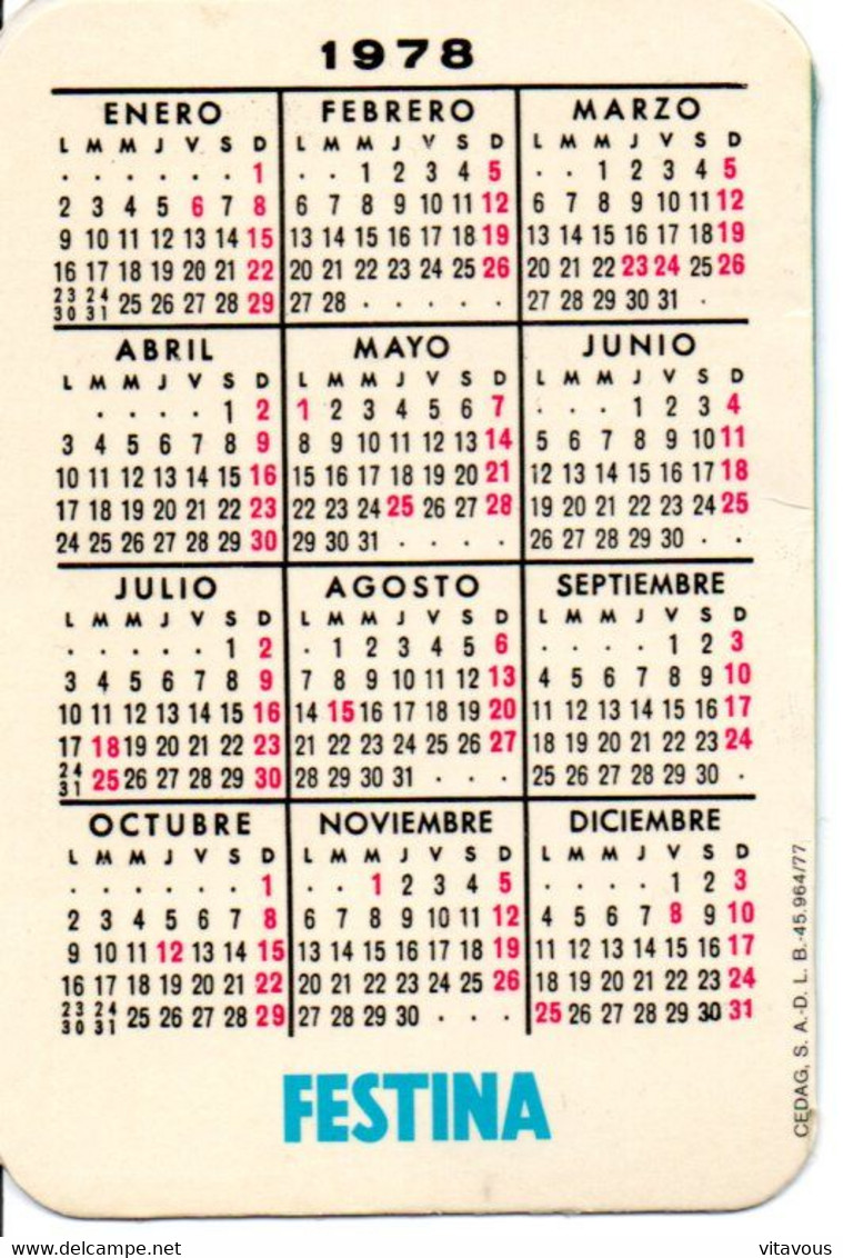 Montre FESTINA Collection ROMA 2000 Carte  Calendrier 1978 Calendar  (salon 181) - Collections