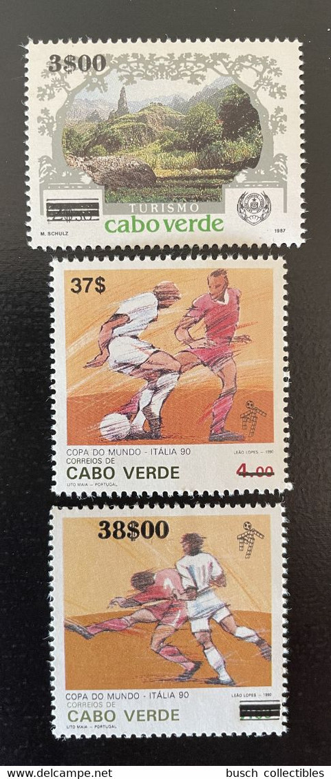 Cape Kap Verde Cabo Verde 1997 Mi. 721 - 723 Overprint Surchargé Turismo FIFA World Cup Football WM 1990 Italia 3 Val. - 1990 – Italië
