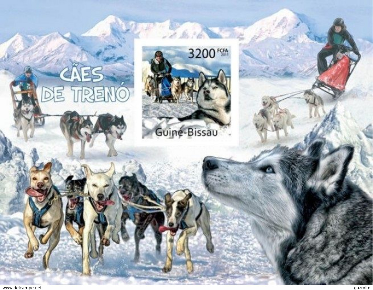 Guinea Bissau 2011, Animals, Sledge Dogs, BF IMPERFORATED - Arctic Wildlife