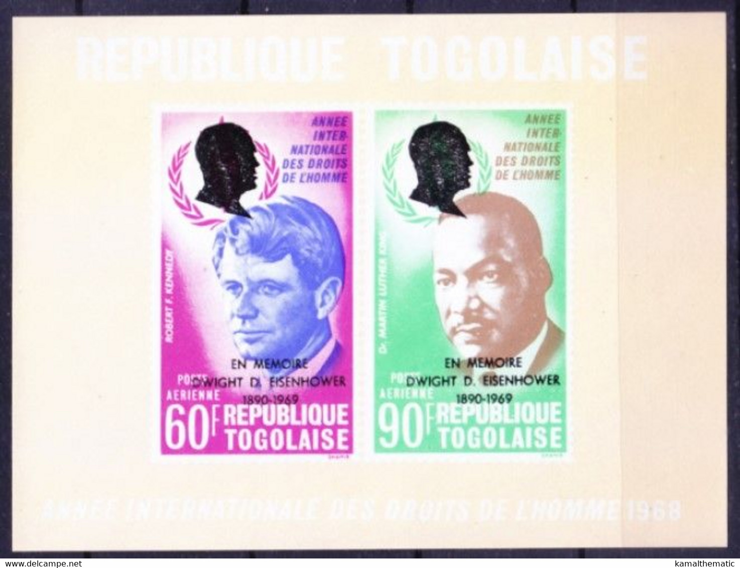 Togo 1968 Imperf MNH SS OVP, Nobel Martin Luther, Robert Kennedy, Airmail - Martin Luther King