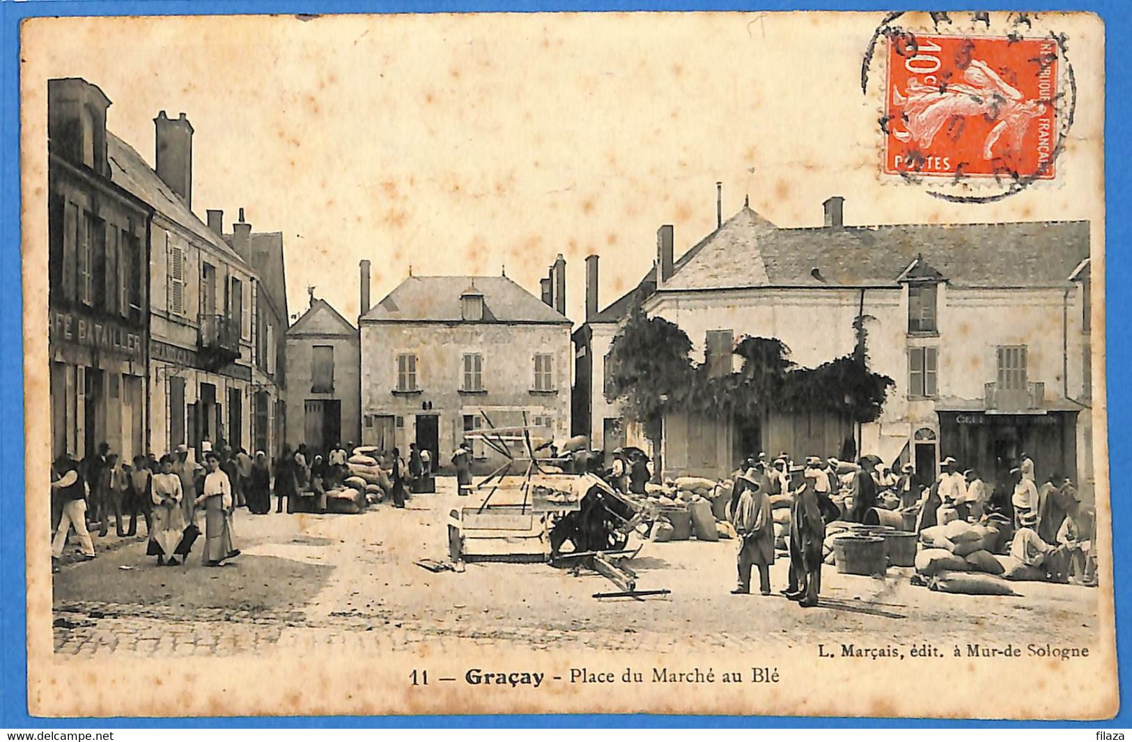 18 - Cher - Graçay - Place Du Marche Au Ble (N10498) - Graçay