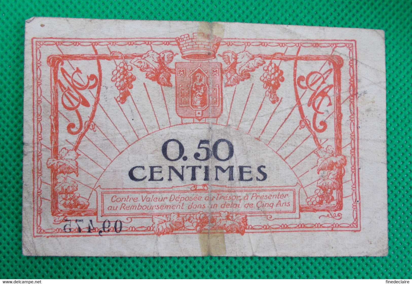 Billet Chambre De Commerce De Montpellier - 50 Centimes - Série: 109 - Sans Filigrane - 11 Octobre 1917 - Chambre De Commerce