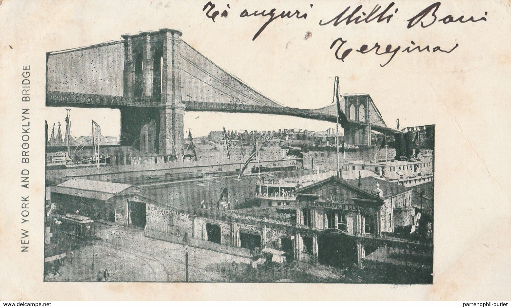Cartolina - Postcard /   Viaggiata - Sent /  New York - Ponte Di Brooklyn. - Brücken Und Tunnel