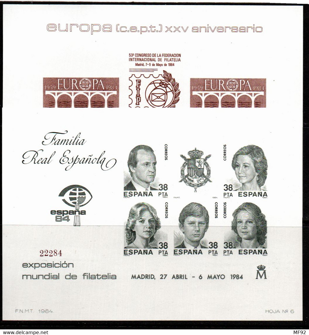 España (Prueba Oficial) Nº 6/7. Año 1984 - Commemorative Panes
