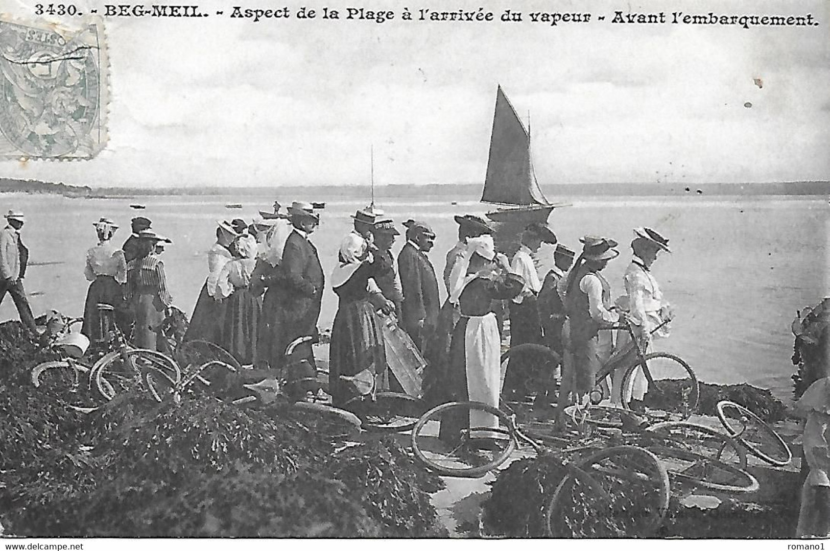 29)   BEG MEIL -  Aspect De La Plage à L'arrivée Du Vapeur  - Avant L' Embarquement - Beg Meil