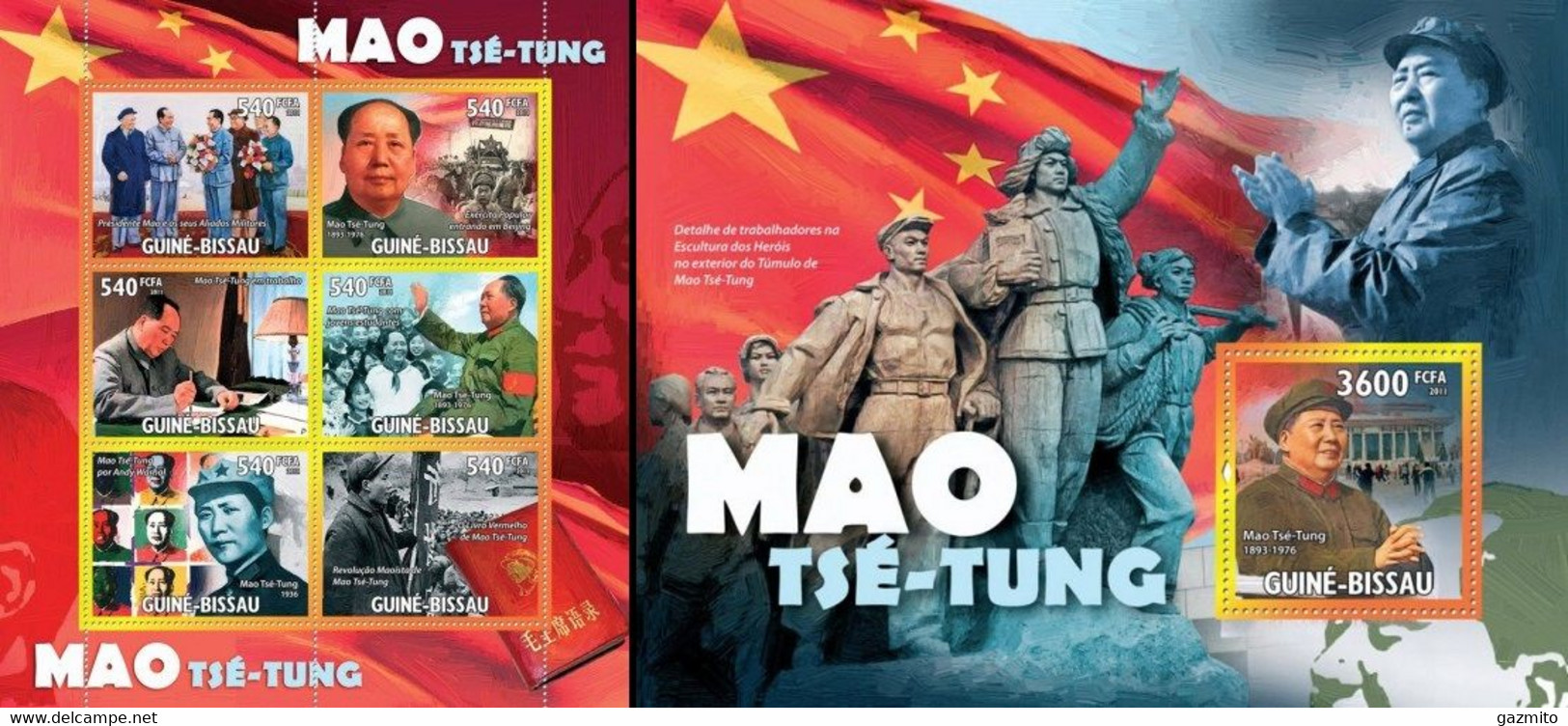 Guinea Bissau 2011, Mao Tse Tung, 6val In BF +BF - Mao Tse-Tung