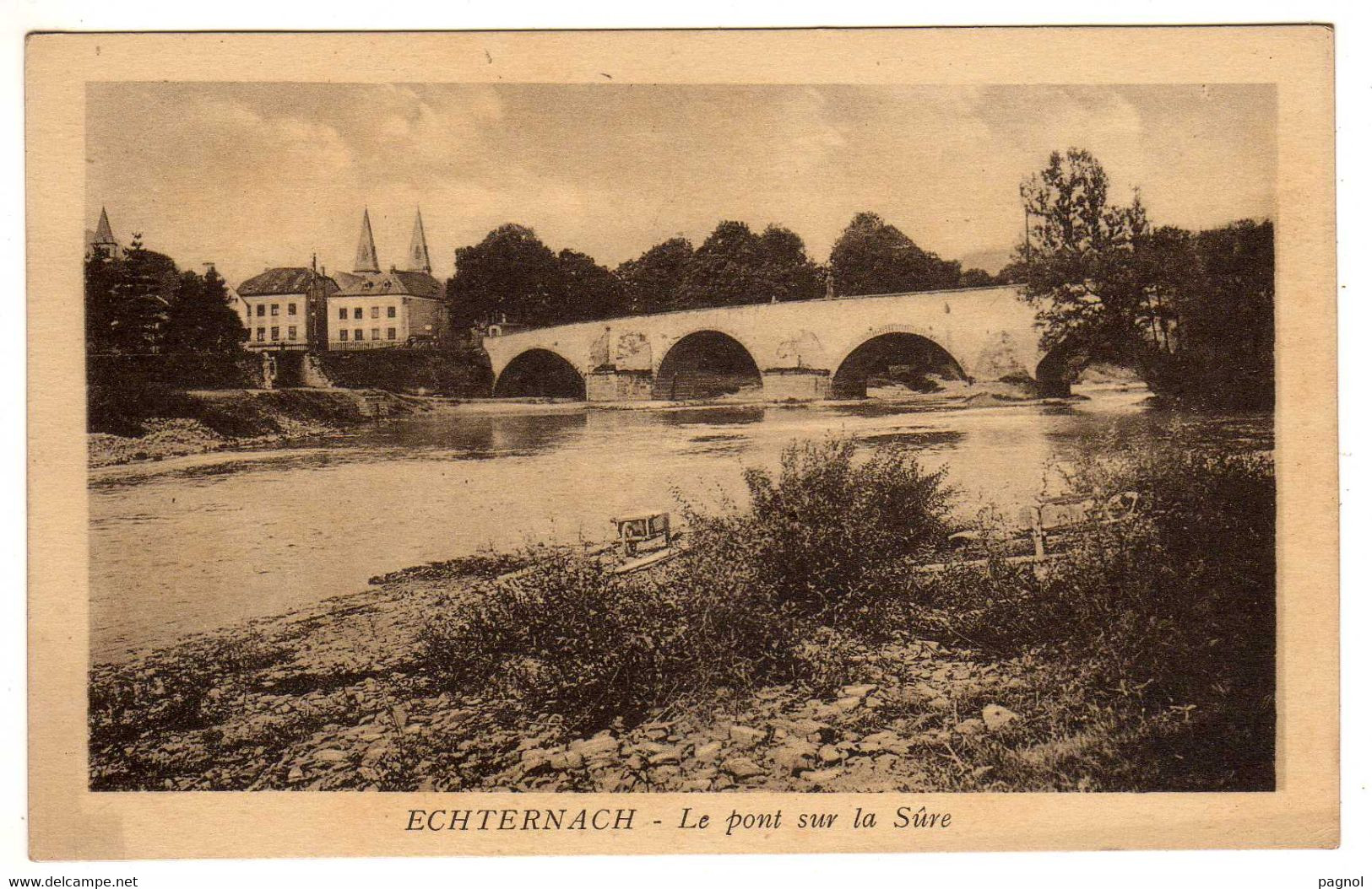 Luxembourg : Echternach : Le Pont Sur La Sûre : Pub : Hôtel Bellevue : Propriétaire Constant Scholtes - Echternach