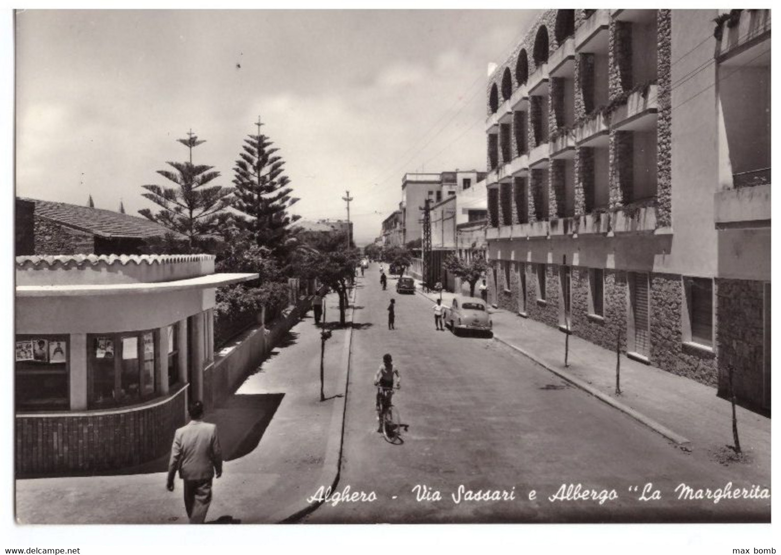 1958 ALGHERO 3  VIA SASSARI ALBERGO LA MARGHERITA - Olbia