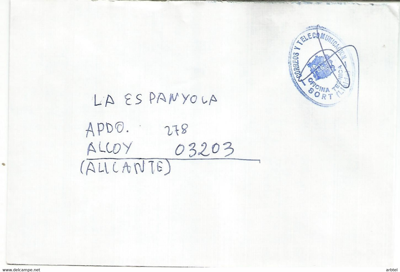 CC CON FRANQUICIA DE CORREOS SORT LLEIDA - Franchigia Postale