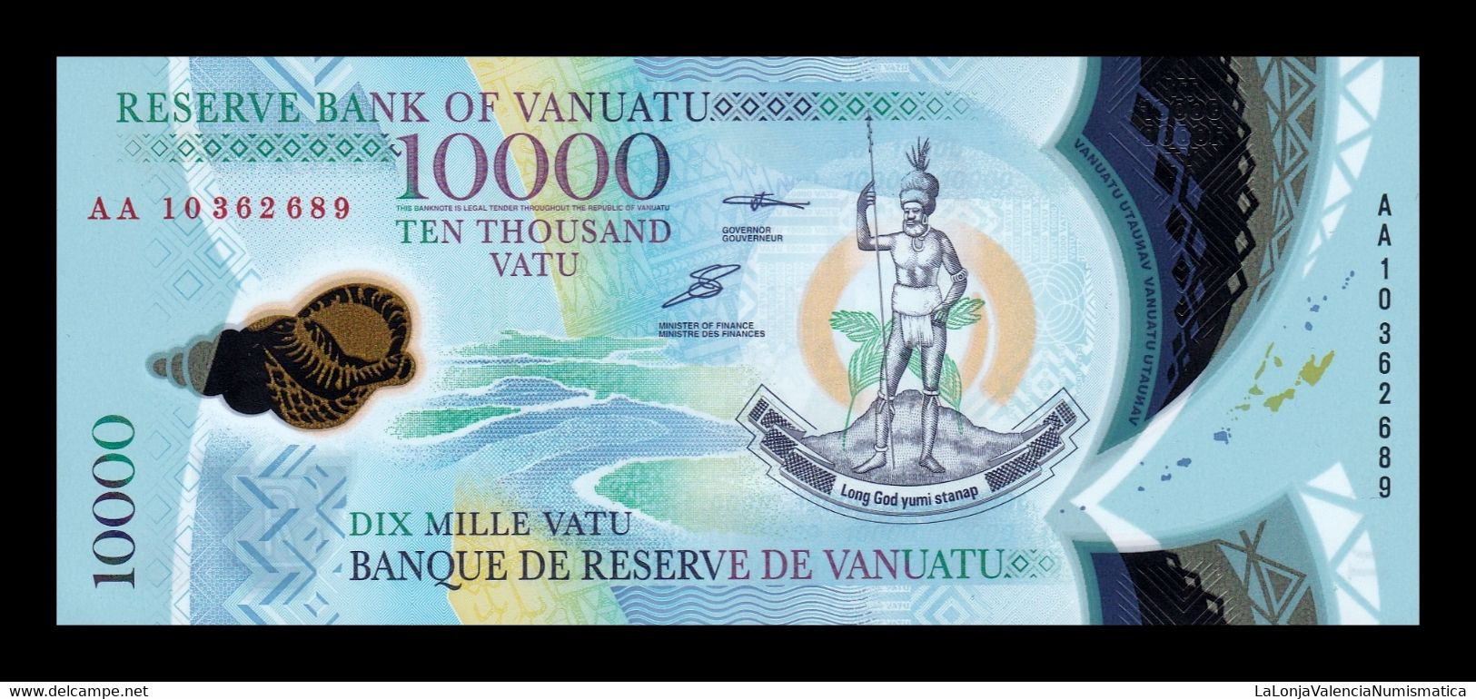 Vanuatu 10000 Vatu Commemorative 2010 Pick 16 Polymer SC UNC - Vanuatu