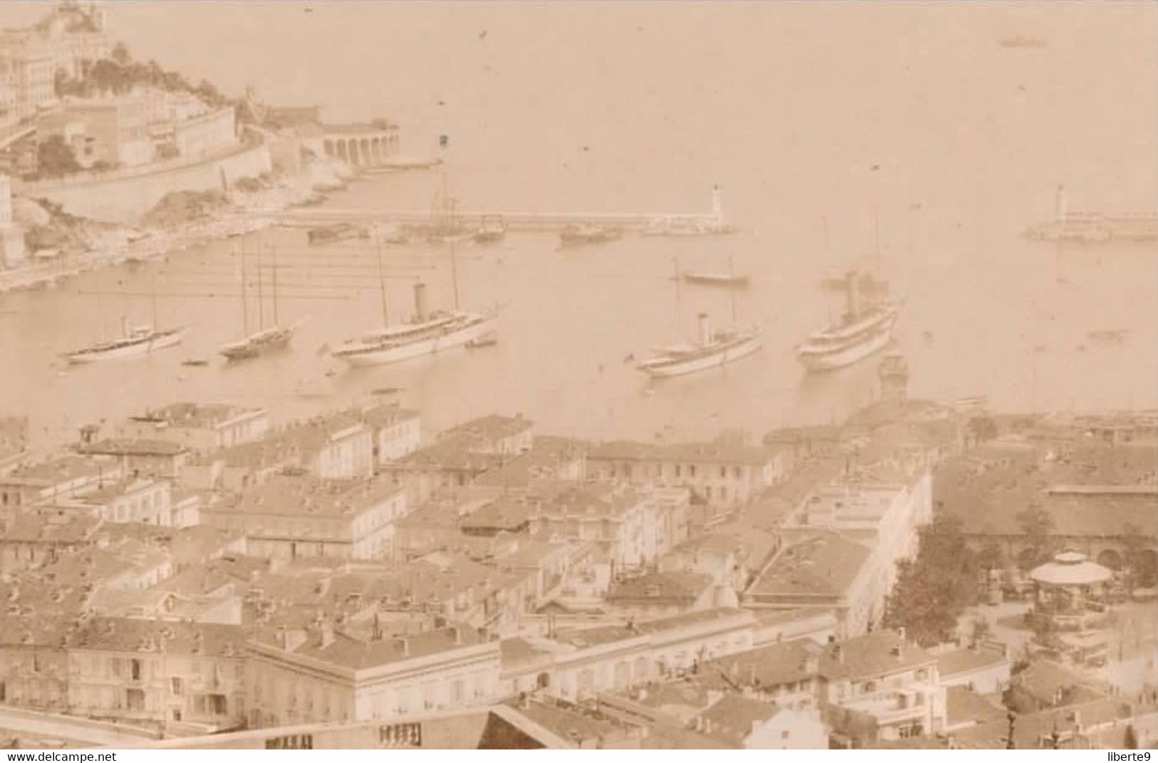 Principaué De Monaco C.1890 Panorama - Grande Photo Sur Carton 21x56cm - Old (before 1900)