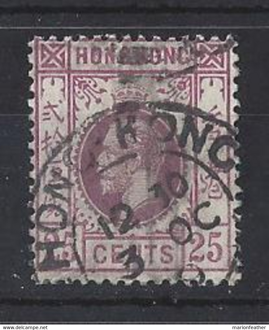 HONG KONG.....KING GEORGE V.(1910-36.)....25c......SG109.......GRUBBY......(CAT VAL.£90...)....USED... - Used Stamps