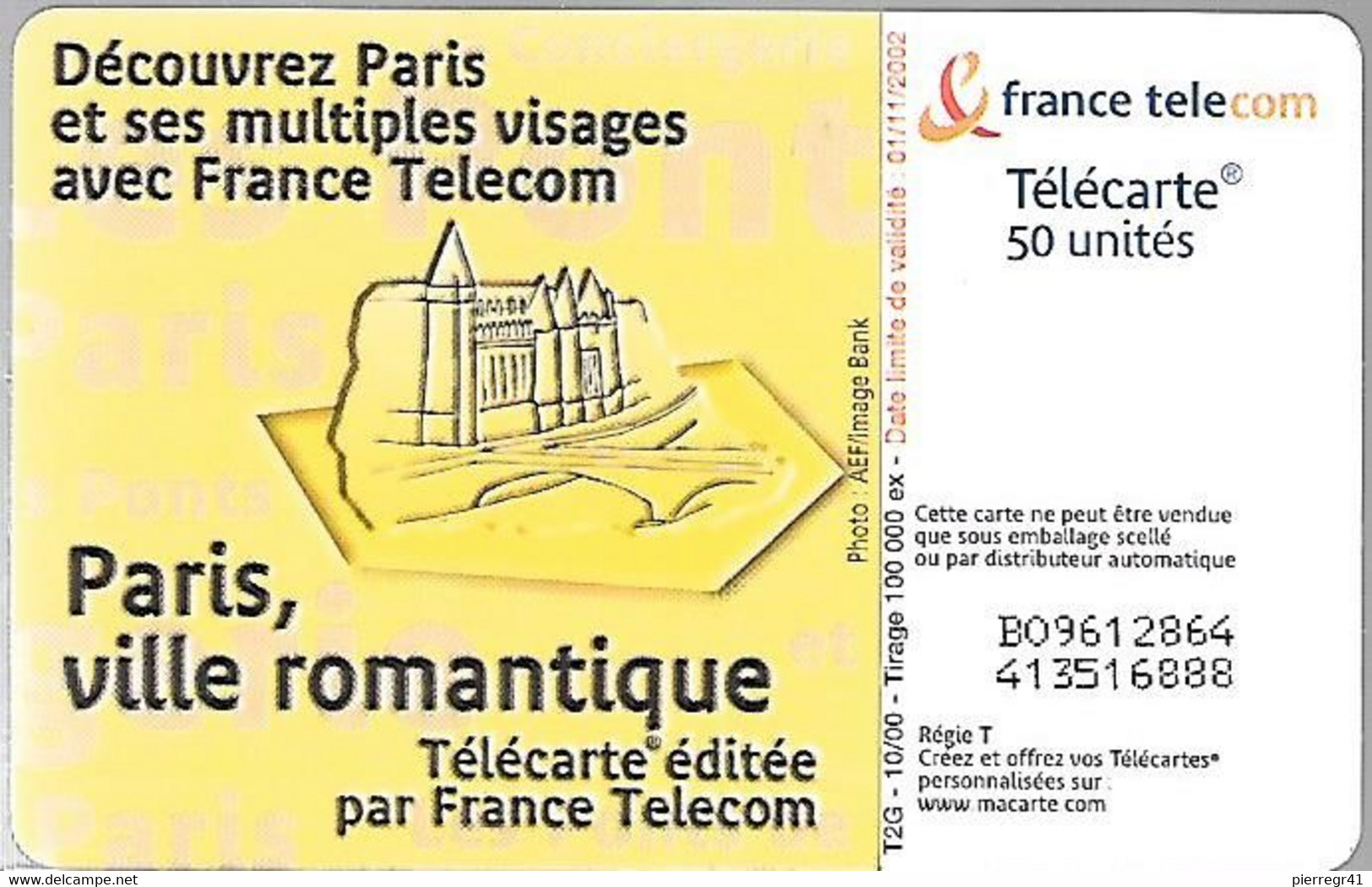 CARTE-PUBLIC-F 1088-GEM2-50U-10/00-CONCIEGERIE-Utilise-TBE - 2000