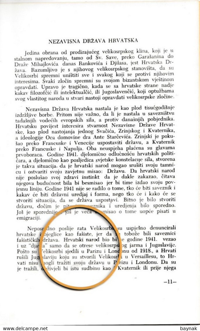 CROATIA  --  NDH, NEZAVISNA DRZ. HRV. - BOOK:  Dr ANTE BUTKOVIC ,, HRVATSKA PROBLEMATIKA ,, -   USTASHA  EMIGRATION