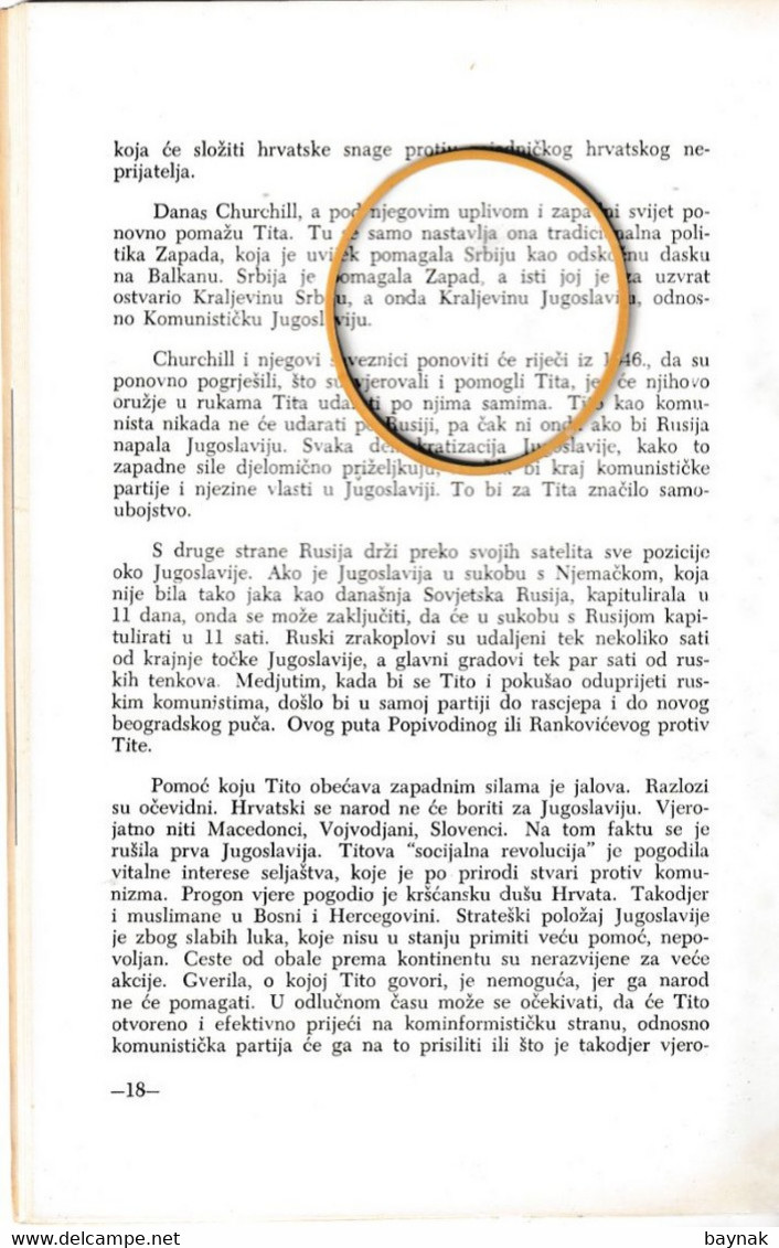 CROATIA  --  NDH, NEZAVISNA DRZ. HRV. - BOOK:  Dr ANTE BUTKOVIC ,, HRVATSKA PROBLEMATIKA ,, -   USTASHA  EMIGRATION