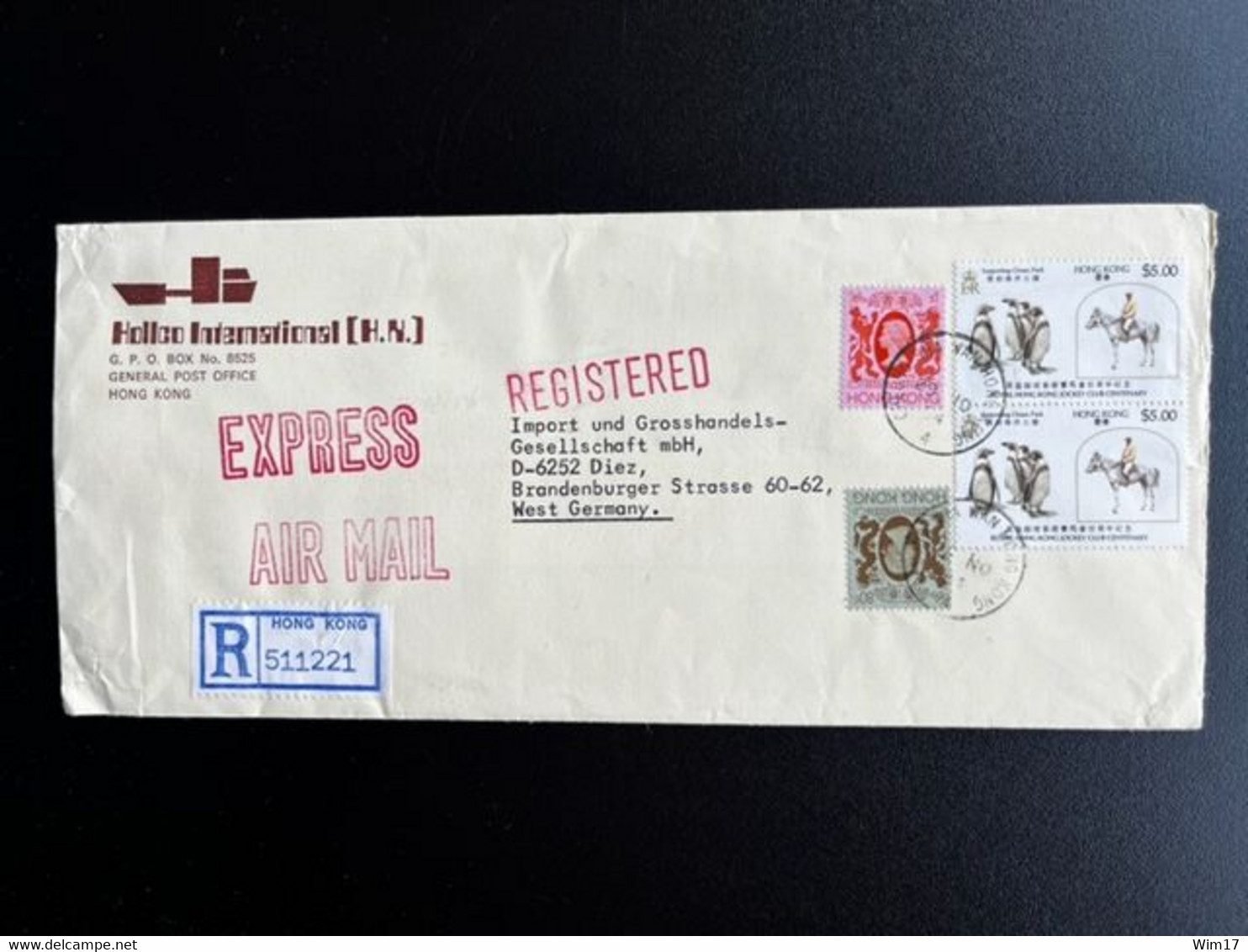 HONG KONG 1984 REGISTERED EXPRESS LETTER TO GERMANY 29-10-1984 - Brieven En Documenten