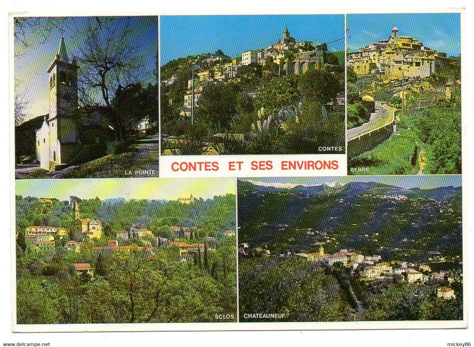 CONTES ET SES ENVIRONS -1988--Multivues (La Pointe,Berre,Sclos,Chateauneuf,Contes).........à Saisir - Contes