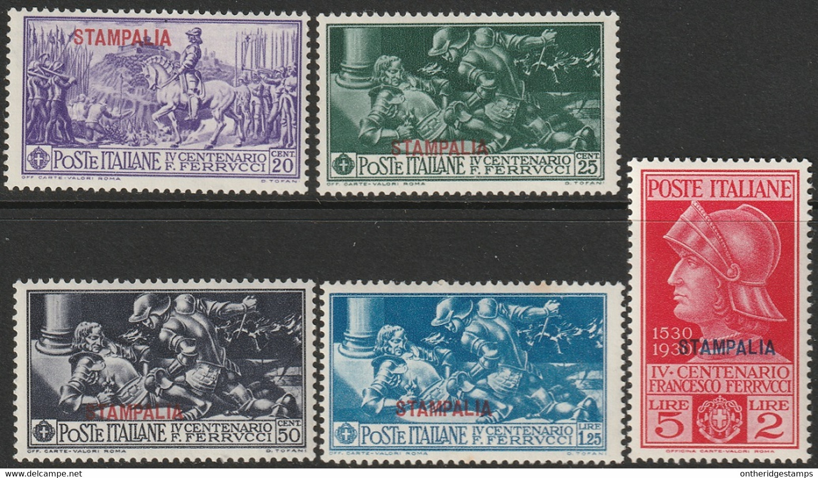 Italy Aegean Stampalia 1930 Sc 12-6 Egeo Sa 12-6 Set MLH* - Ägäis (Stampalia)