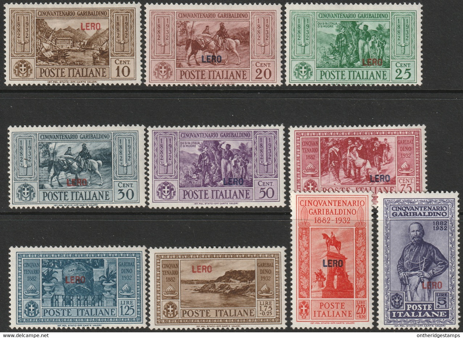 Italy Aegean Lero 1932 Sc 17-26 Egeo Sa 17-26 Set MLH* - Egée (Lero)