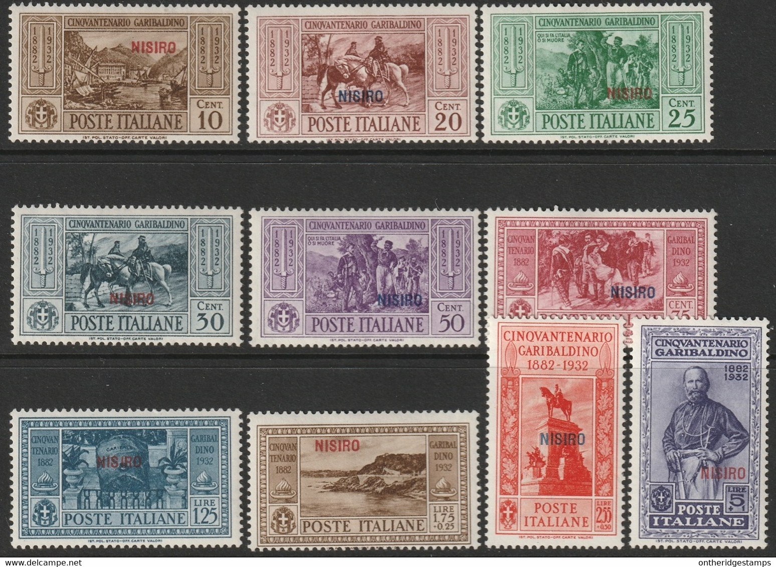 Italy Aegean Nisiro 1932 Sc 17-26 Egeo Sa 17-26 Set MLH* - Egée (Nisiro)