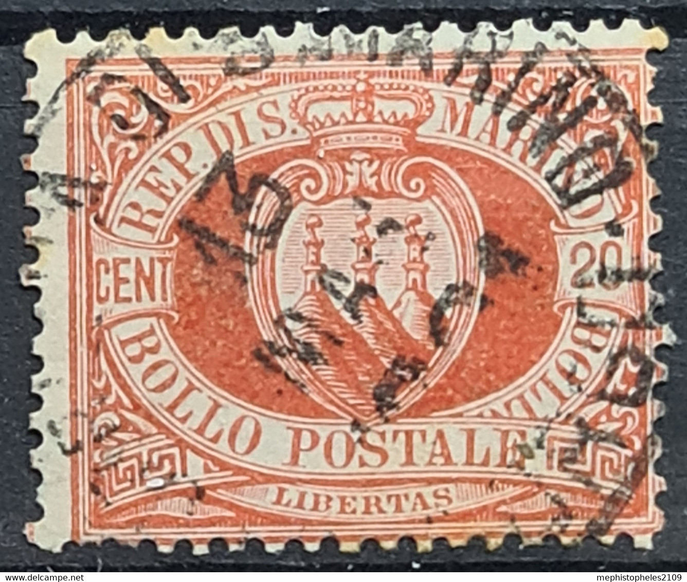 SAN MARINO 1877 - Canceled - Sc# 11 - Gebruikt