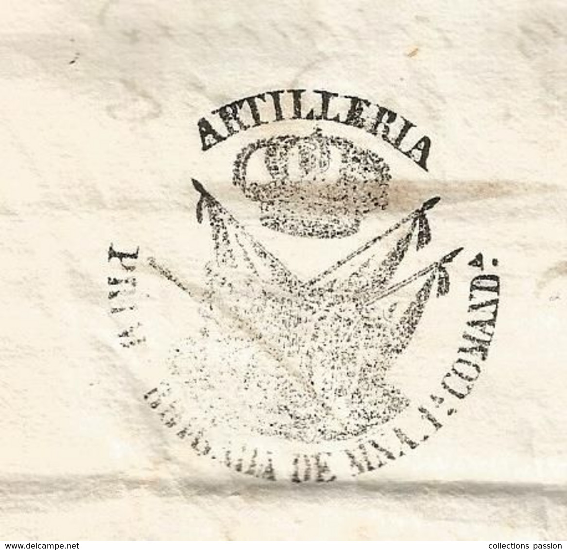 Militaria , Espagne,1850 , Brigade D'Artillerie De Montana ,D. FRANCISCO JAVIER DE AZPIROZ Y JALON ,frais Fr 2.75 E - Documentos
